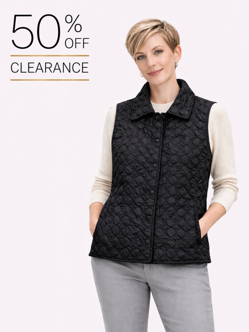 Juli Women's Quilted Black Vest